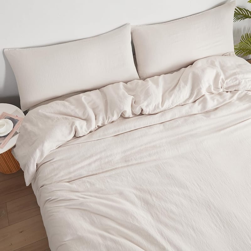Dark Sky Reserve® - Bamboo Linen Oversized Duvet Cover - Portugal Made - Creamy Beige