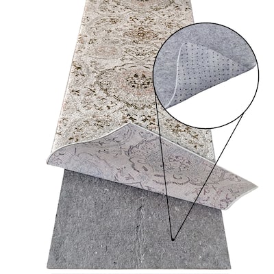 0.125" Thick - Non-slip Cushioned Grey Rug Runner Pads