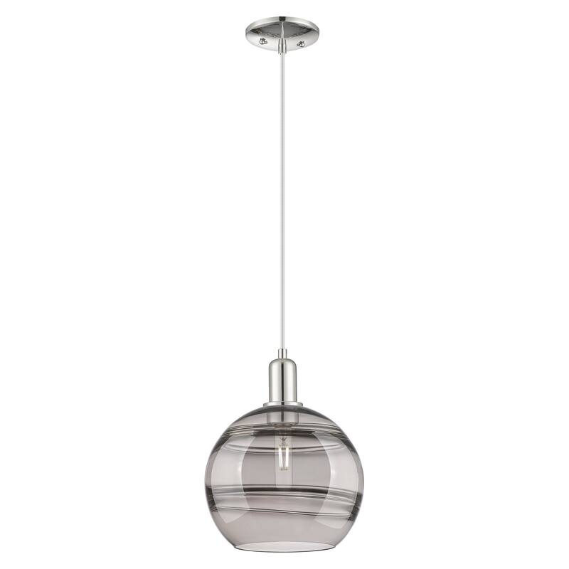 Innovations Lighting Endless Possibilities Arcadia - Rochester - 1 Light 10" Cord Hung Mini Pendant - Polished Nickel/Light Smoke