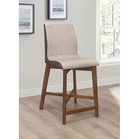 Coaster Furniture Logan Light Grey Upholstered Counter Stools (Set of 2)