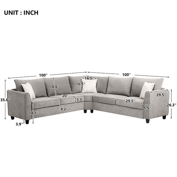 Big L SHAPED Oriental Floor Seating Sofa Pillows Fabric Cushions