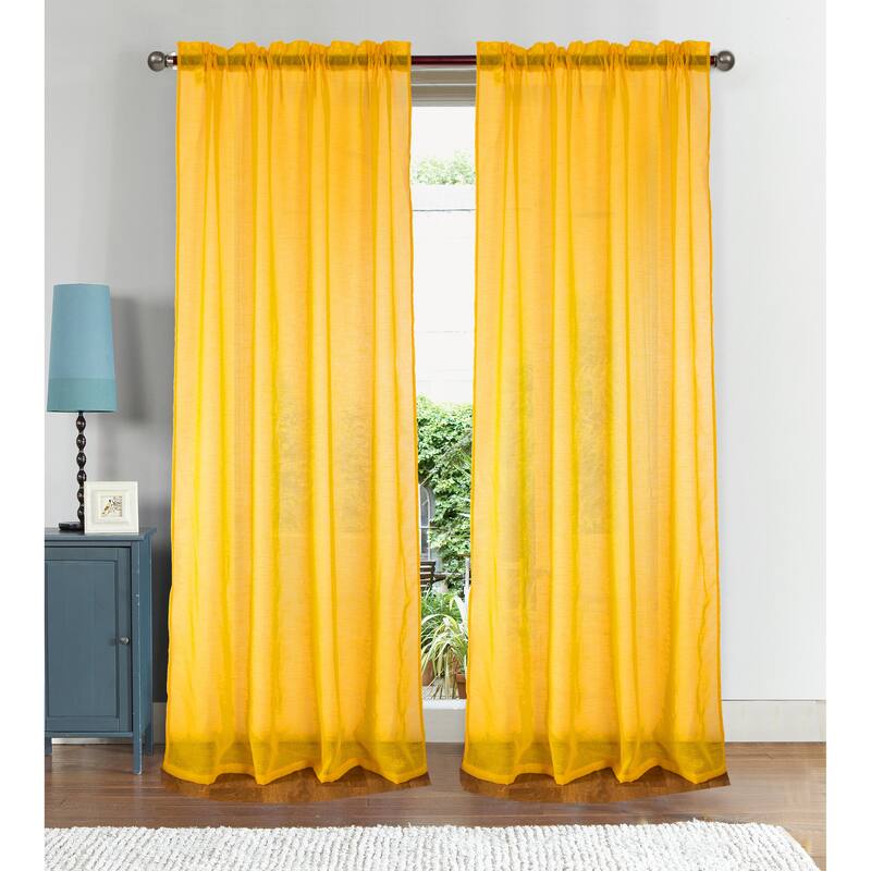 Astro Textured Sheer Window Curtain 90-Inch Rod Pocket