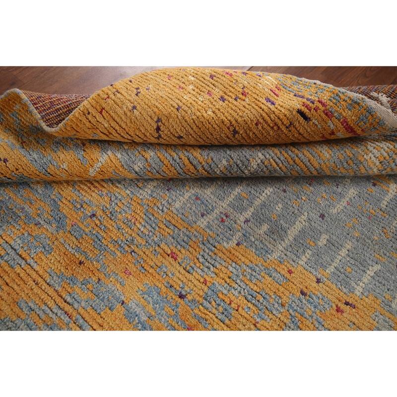 All-Over Moroccan Abstract Area Rug Handmade Wool Carpet - 5'3"x 8'3"