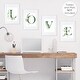 preview thumbnail 4 of 8, Tropical Leaf Collection Wall Decor Art Prints (Set of 4) - Green White Boho Watercolor Floral Botanical Woodland Garden - LOVE