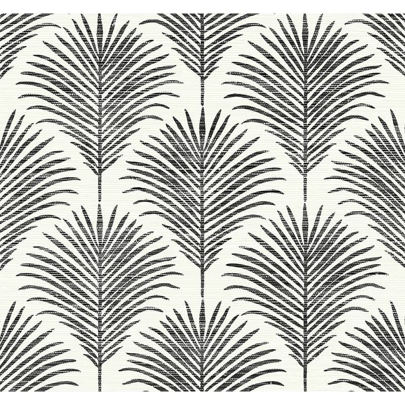 NextWall Grassland Palm Peel and Stick Wallpaper - 27 in. W x 18 ft. L - Inkwell & Off-White