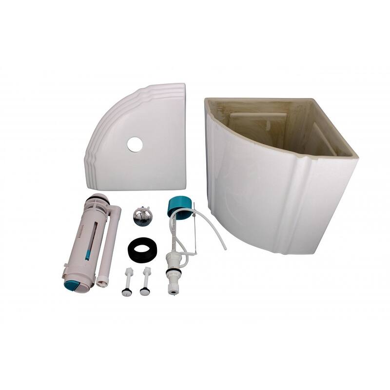 White Ceramic Corner Toilet Tank Part Only Sheffield Dual Flush Renovators Supply