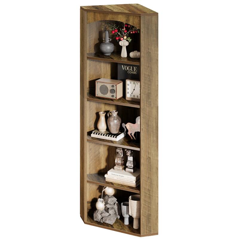 Freestanding Corner Storage Cabinet, 70.9" Tall Corner Bookshelf