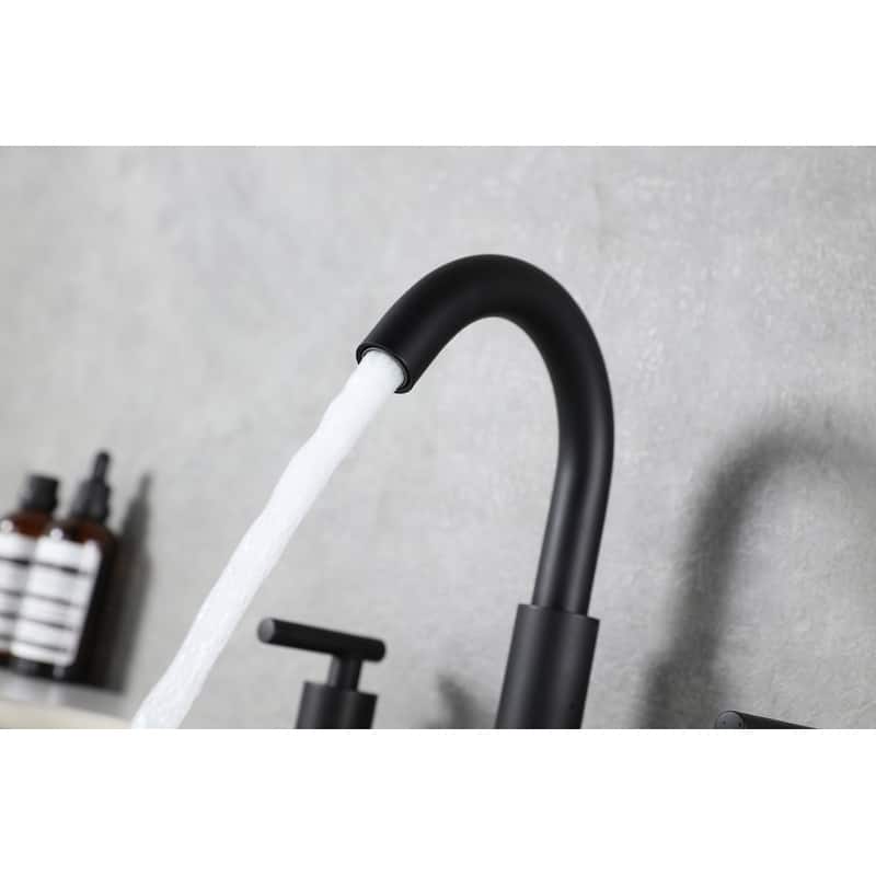 Indigo Home 8 inch Widespread Double Handle Bathroom Faucet