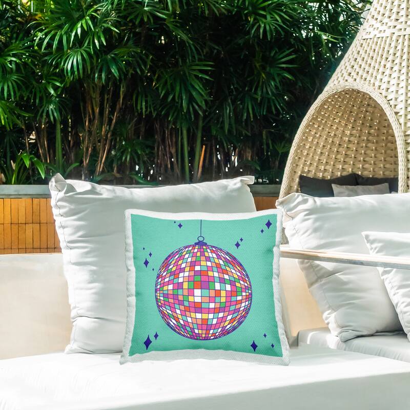 Stupell Geometric Modern Disco Ball Printed Outdoor Throw Pillow Design by Sazerelli Designs