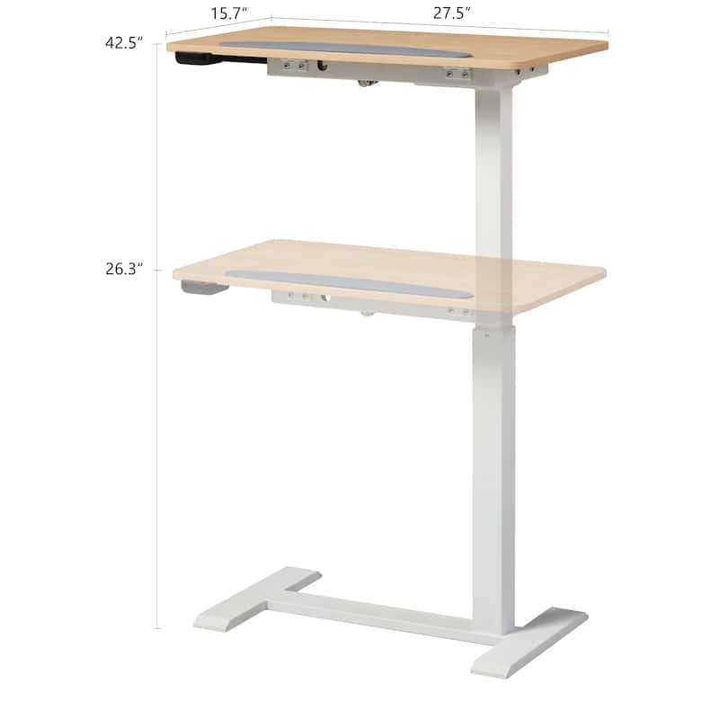 KOWO Electric Height Adjustable Side Table Soft Touch Bedside End Table with Quiet Motor, Modern Nightstand for Home & Office