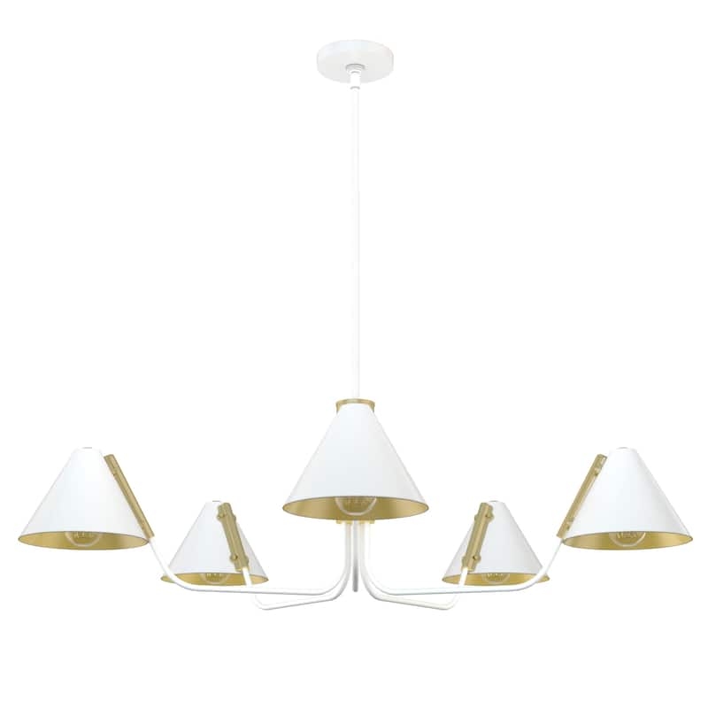 Hunter Grove Isle 5-Light Chandelier, Dining Room, Entry, Mid-Century Modern, Geometric