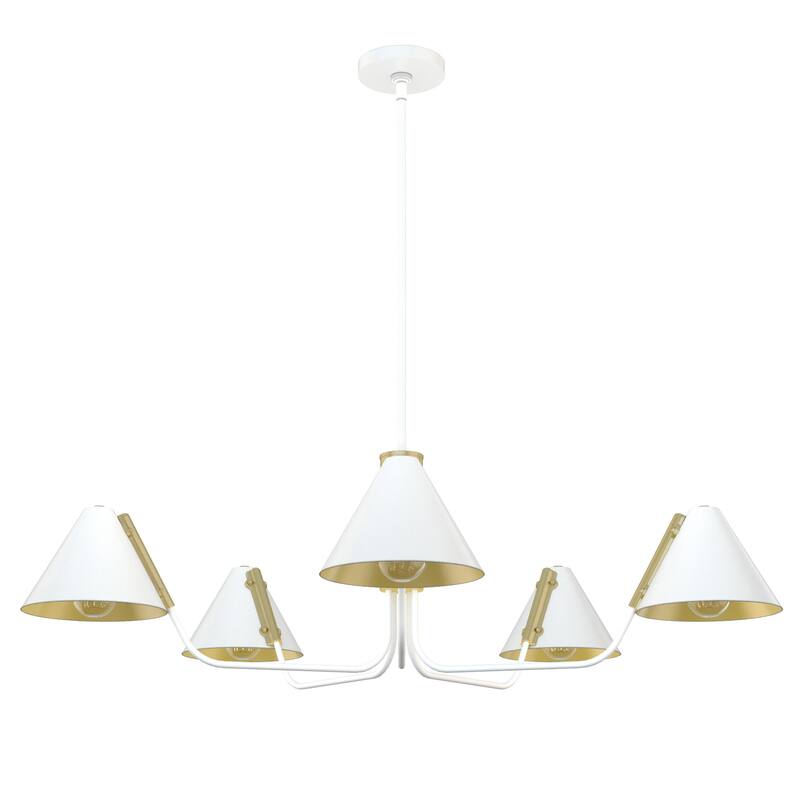 Hunter Grove Isle 5-Light Chandelier, Dining Room, Entry, Mid-Century Modern, Geometric