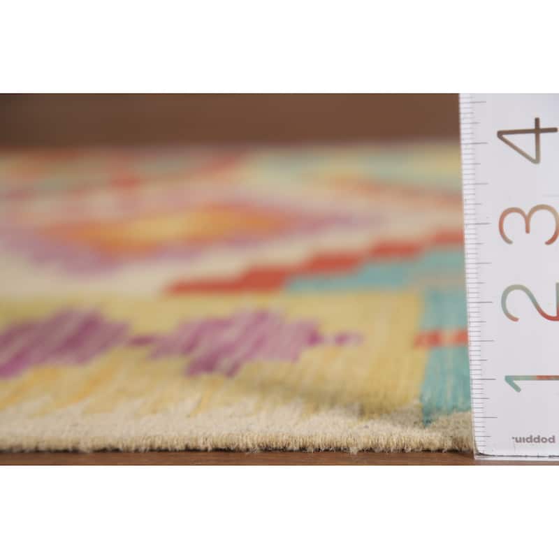 Reversible Kilim Oriental Area Rug Flatweave Wool Carpet - 3'3"x 5'1"