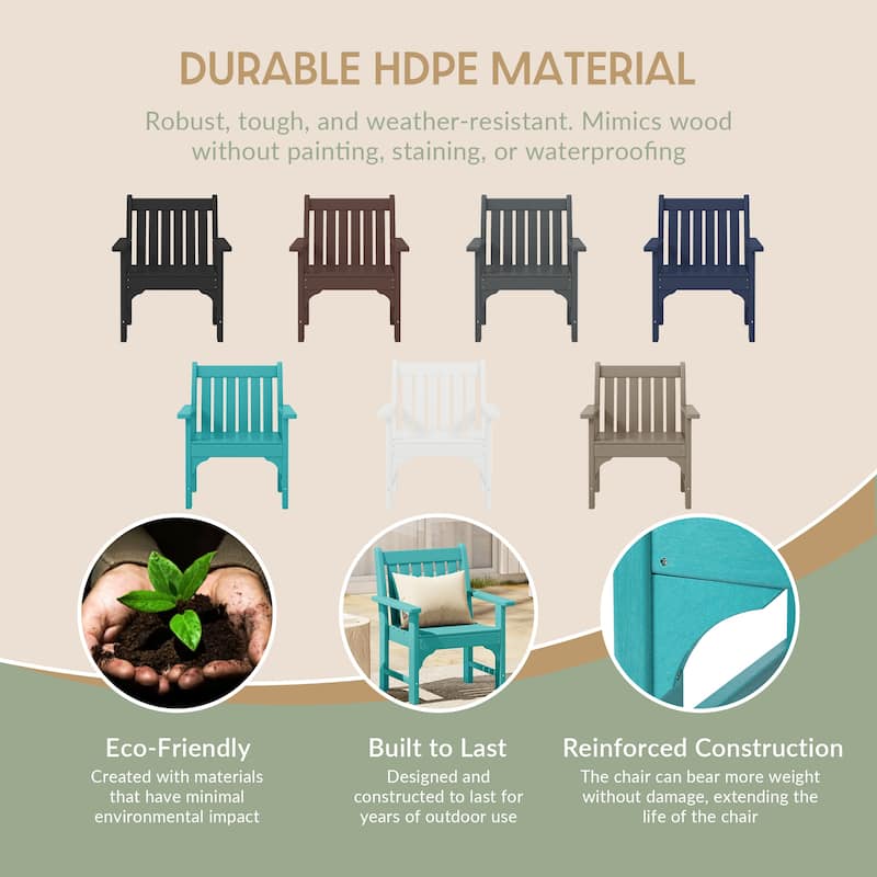 Polytrends Laguna Outdoor Dining Poly Garden Arm Chair (Set of 4)
