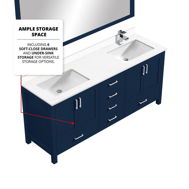 Jacques Bath Vanity, Cultured Marble Top and Mirror