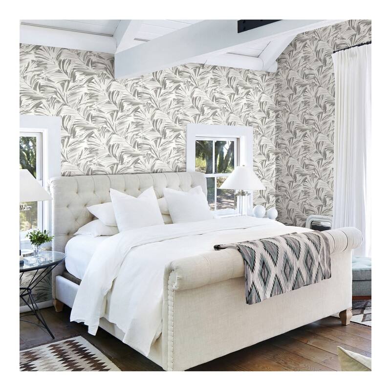 Chesapeake Chaparral Grey Fronds Wallpaper - 20.5 x 396 x 0.025