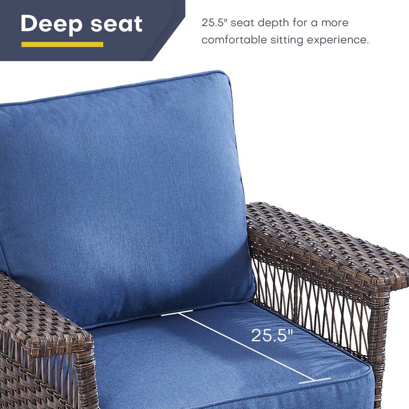 Gymojoy Outdoor Rattan Chairs with Armrest Chair