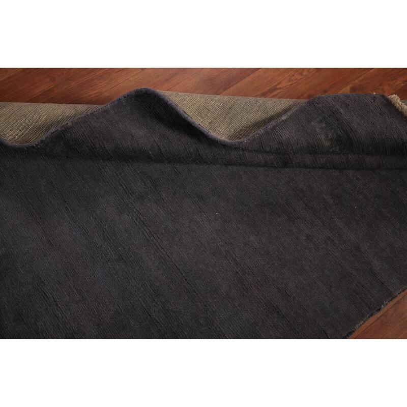 Gray Modern Gabbeh Oriental Foyer Rug Handmade Wool Carpet - 3'2" x 4'10"