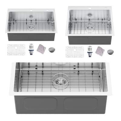 Drop-in Topmount 16 Gauge Single Bowl Stainless Steel Kitchen Sink