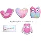 preview thumbnail 2 of 7, Cozy Line Pink Owl Cotton Quilt Bedding Set with Decorative Throw Pillows