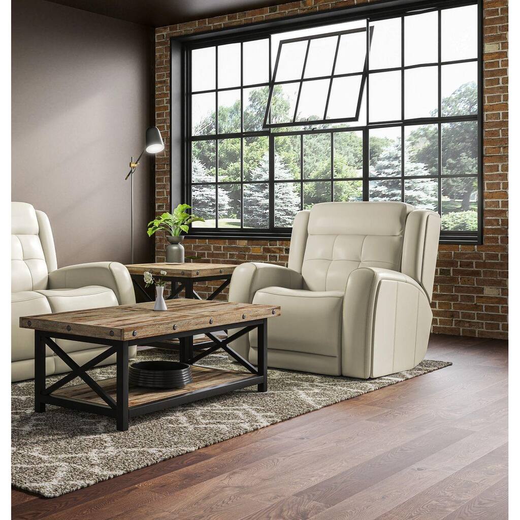 Grant 39" Wide Genuine Leather Power Gliding Recliner with Power Headrest by Flexsteel