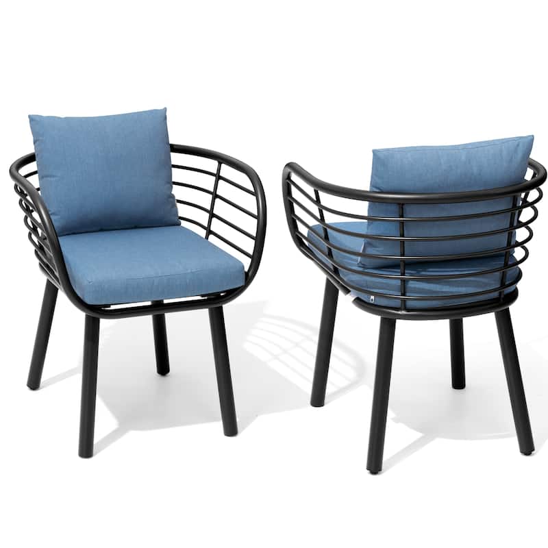 Aluminum Dining Chair with Sunbrella Seat and Back Cushions