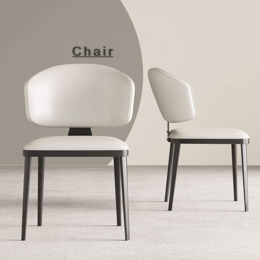 Modern Faux Leather Upholstered Dining Chair With Metal Legs - 20.07"Wx18.89"Dx31.88"H