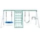 preview thumbnail 2 of 6, 600lbs Swing Sets for Backyard With Saucer Swing, Trapeze Monkey Bar, Belt Swing, Climbing Rope, Climbing Ladder