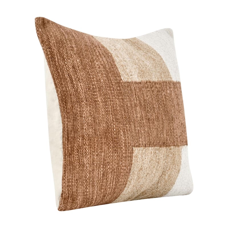 Villa by Classic Home Kass Woven Fabric Color Block Throw Pillow