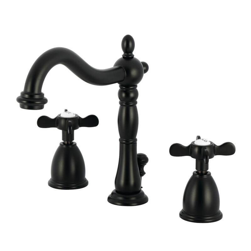 Kingston Brass Essex Widespread Bathroom Faucet with Brass Pop-Up - Matte Black