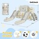 preview thumbnail 13 of 34, Kids Slide Playset Structure 8 in 1, Freestanding Ocean Themed Set with Slide, Arch Tunnel,Basketball Hoop and Telescope