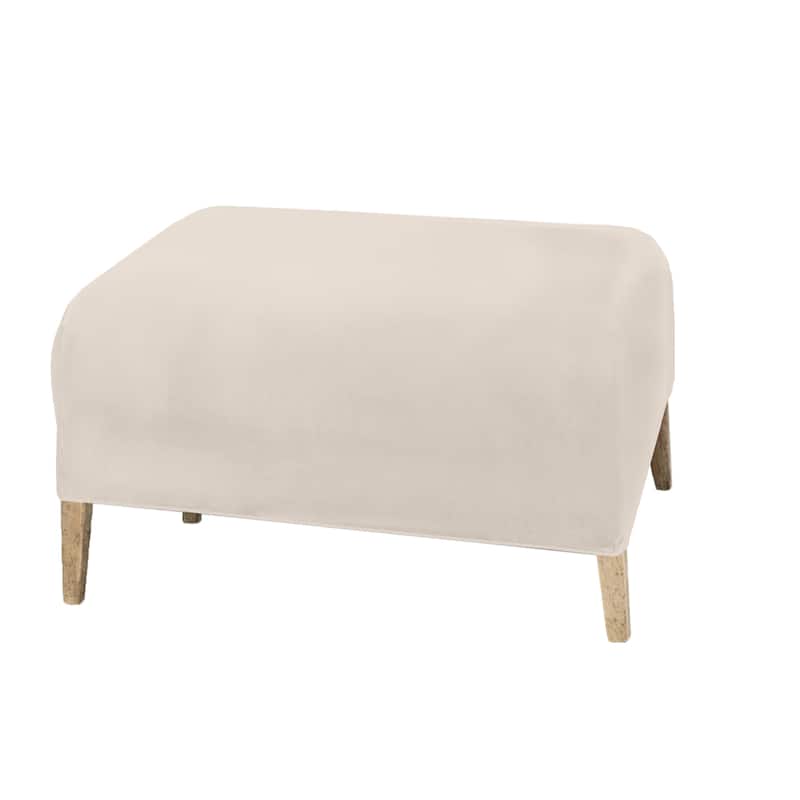 Premium Stretch Velvet-Plush Ottoman Slipcover