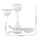 preview thumbnail 9 of 25, JONATHAN Y 22" Smart LED Ceiling Fan, 6-Speed, Dimmable, App & Remote Control