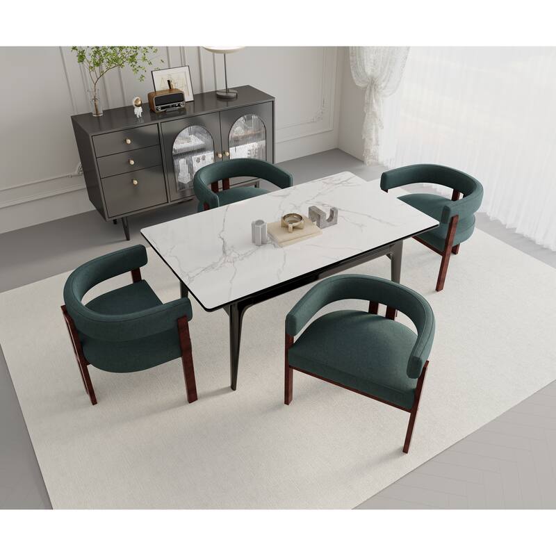 Modern Accent Chair, Upholstered Armchair with Open Back, 3 Legs Barrel Dining Chair Comfy Casual Side Chair Set of 2
