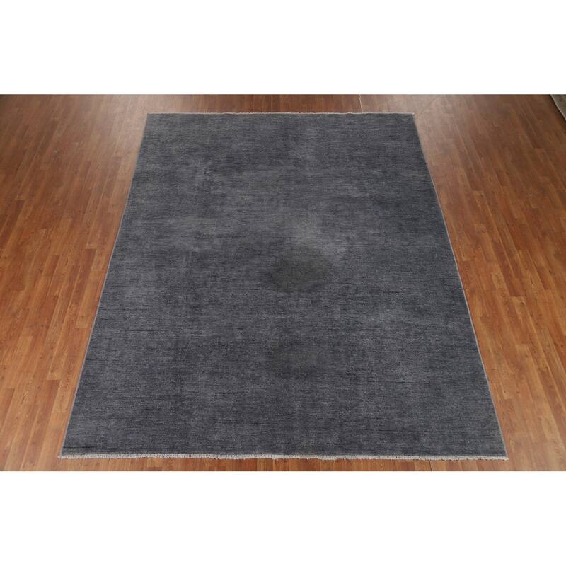 Blue Gabbeh Modern Area Rug Handmade Wool Carpet - 7'11"x 9'10"
