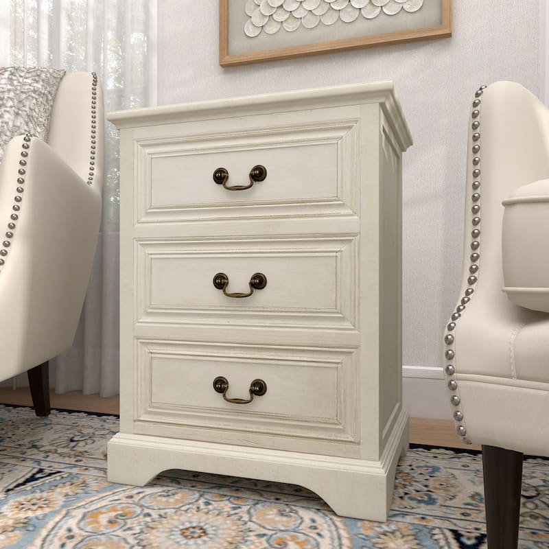 Wood 3 Drawer Room Cabinet - Cream - Roche River Decor