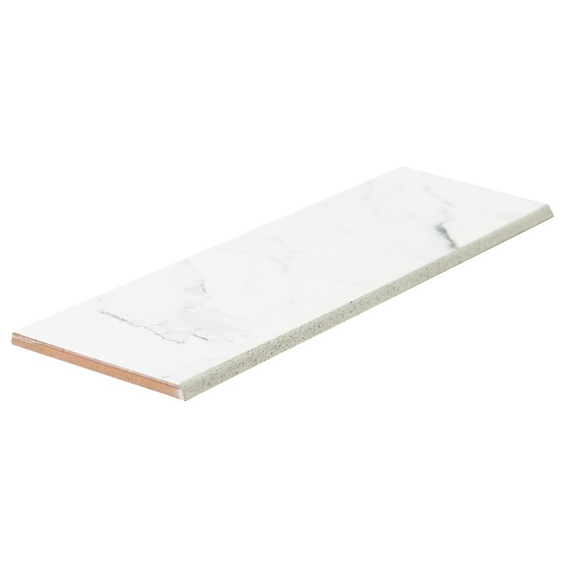 The Tile Life Museum 4x13 White Ceramic Bullnose Wall Tile - 4 x 13 - 1 Piece - Glossy White