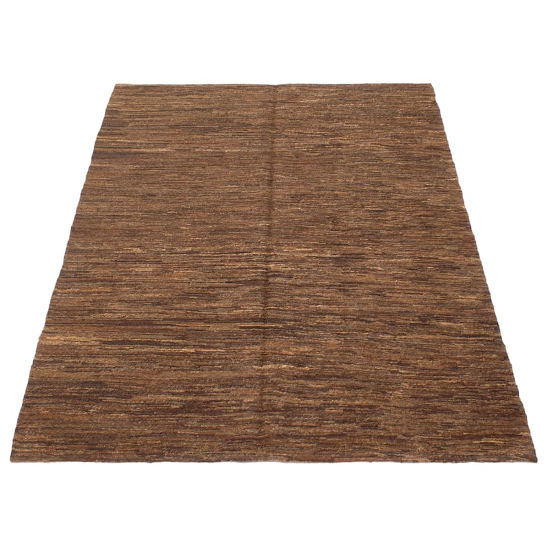 ECARPETGALLERY Flat-Weave Natural Brown Wool Tapestry Kilim - 5'0 x 7'0