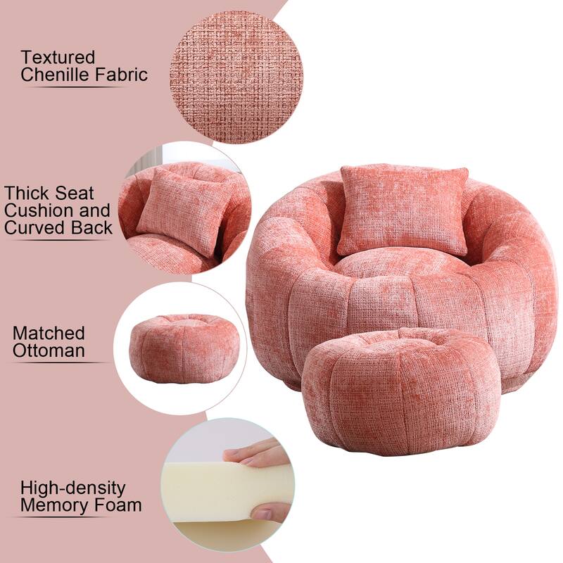 Bean Bag Chairs With Ottoman for Living Room