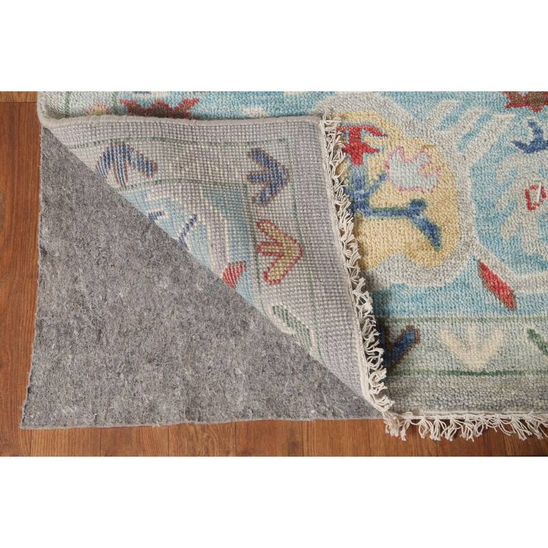 All-Over Oushak Oriental Area Rug Hand-Knotted Wool Carpet - 9'0" x 11'8"