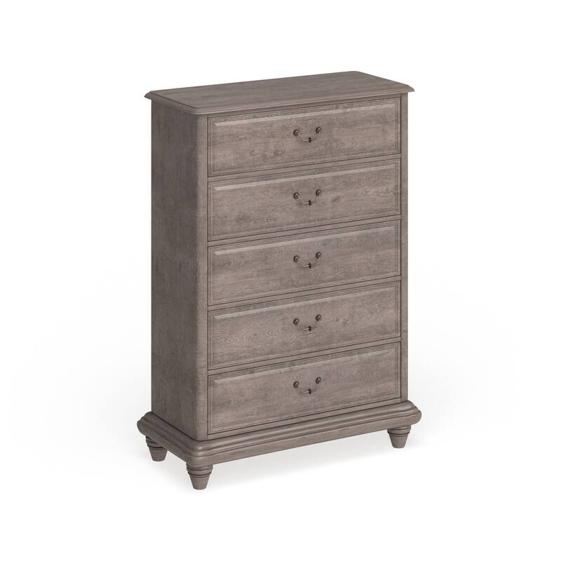 Fusi Rustic Natural Tone Solid Wood 5-Drawer Chest by Furniture of America - Rustic Natural Tone
