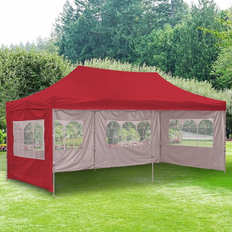 Ainfox Ourdoor Pop-up Canopy Tent with 4 Removable Sidewalls and 4 Transparent Windows