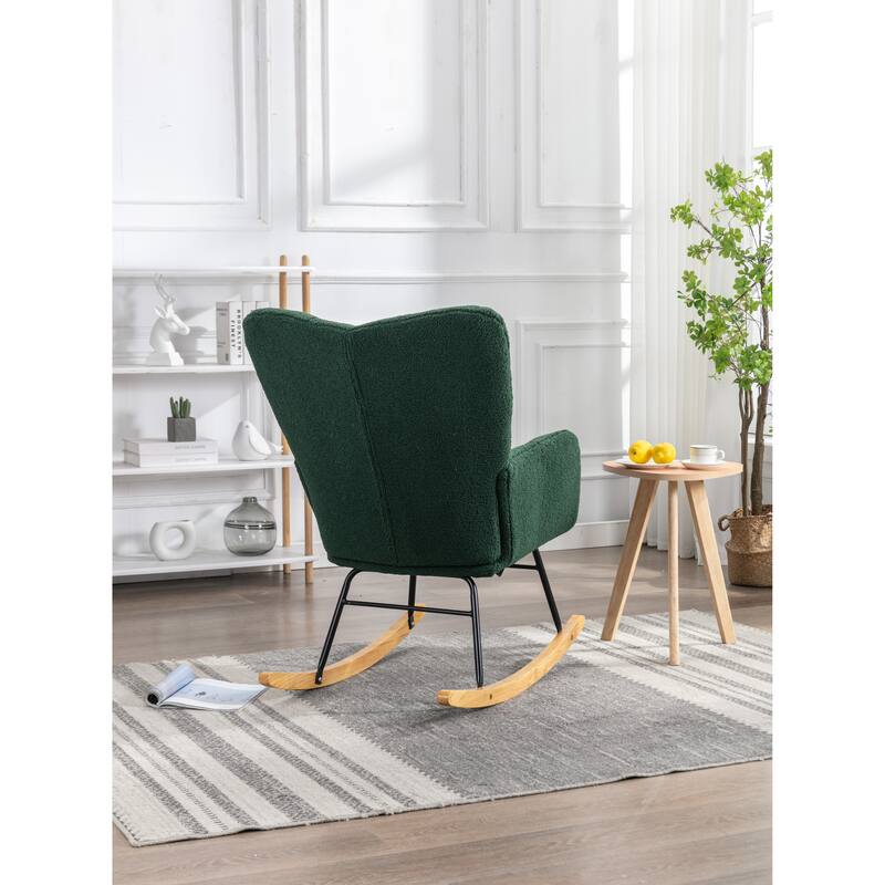 31.5" High Back Buttons Tufted Rocking Chair