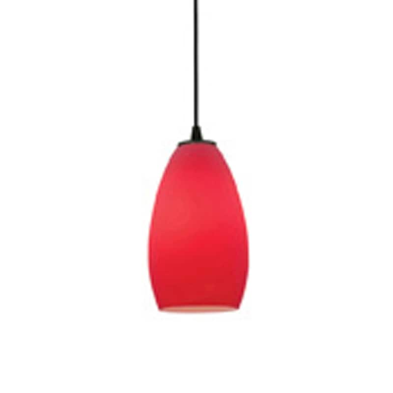 Access Lighting Champagne 1 Light LED Pendant - 5" Wide with Red Glass