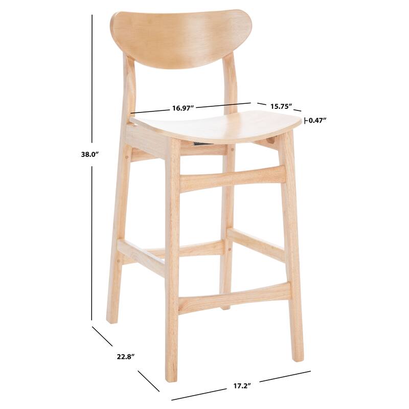 SAFAVIEH Glennie Counter Stool - 17" W x 23" D x 38" H - 17Wx23Dx38H