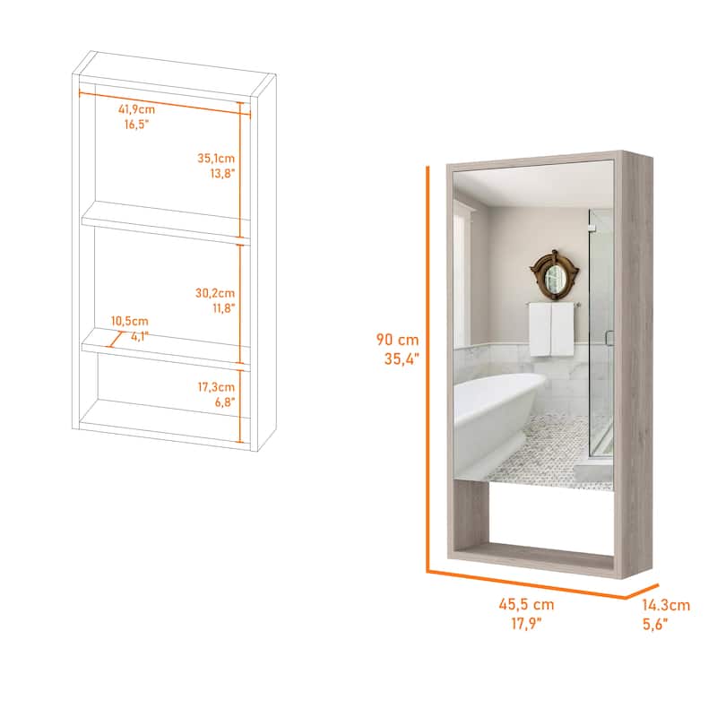 Rectangle Medicine Cabinet with Mirror