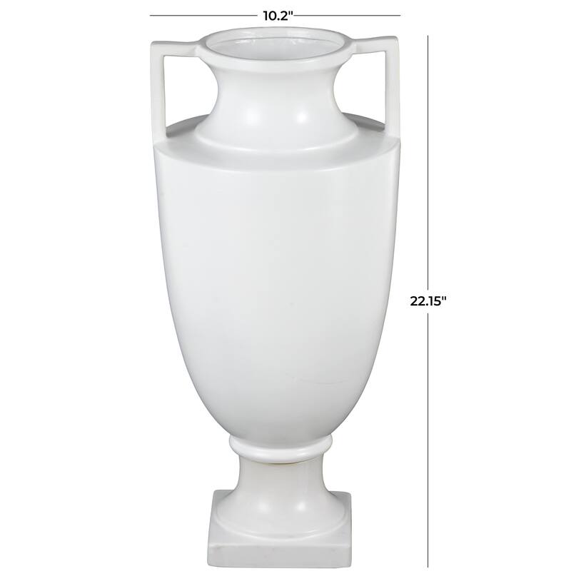 Ceramic Sleek Amphora Vase with Handles - Black or White - Roche River Decor