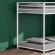 preview thumbnail 11 of 15, Classic Twin over Twin Square Metal Bunk Bed With Exchangeable Ladder and Sturdy Construction