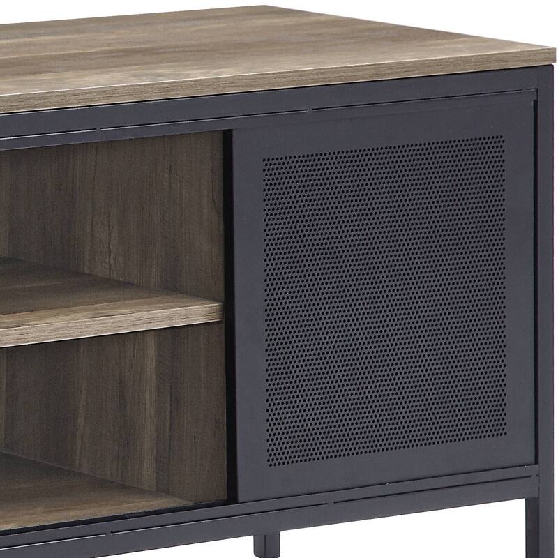 Nantan Rustic Oak & Black Finish TV Stand