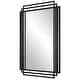 preview thumbnail 6 of 6, Overlapping Metal Framed Rectangular Wall Mirror - 36.5" - Black